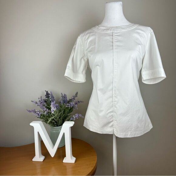 Banana Republic White Blouse - Crew Neck - Keyhole 2 Button back closure - MP - Picture 1 of 10